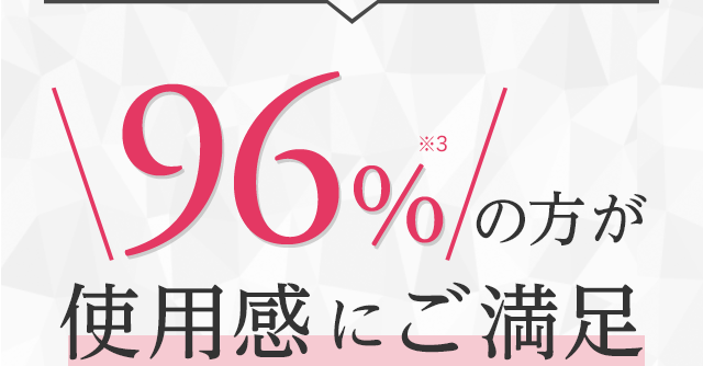 96%の方が使用感にご満足